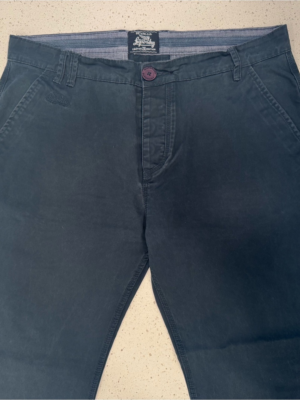 Superdry Limited Edition navy blue chino pants- 2XL